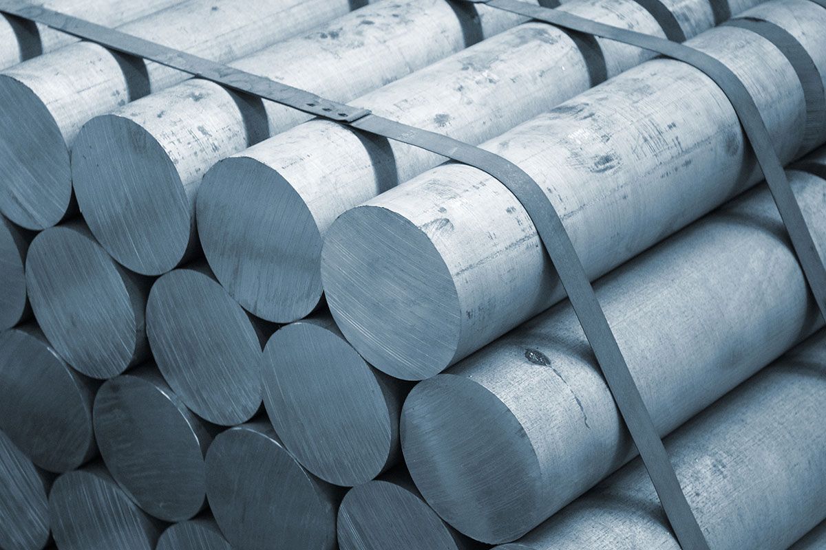 Aluminium, NE-Metall, als volle Rundstangen.